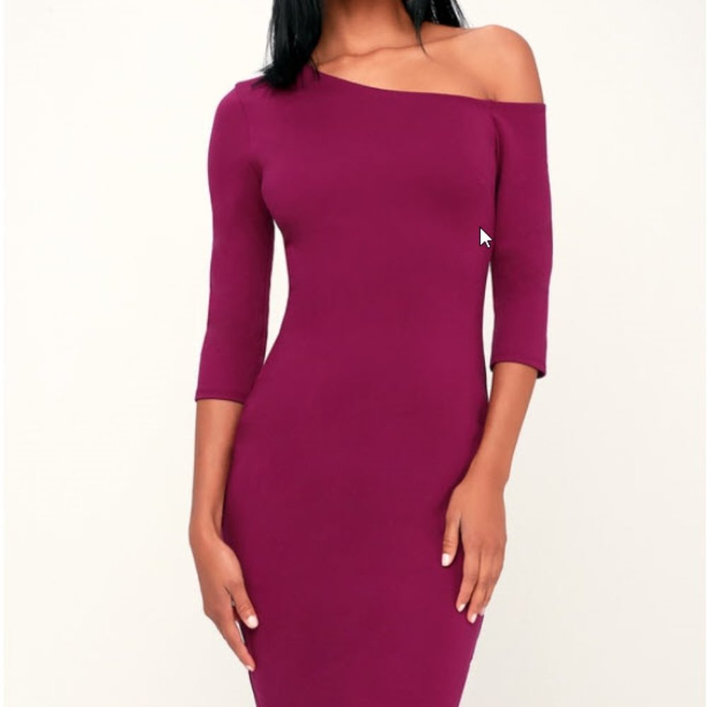 Lulu's Asymmetrical Off-the-Shoulder Dress